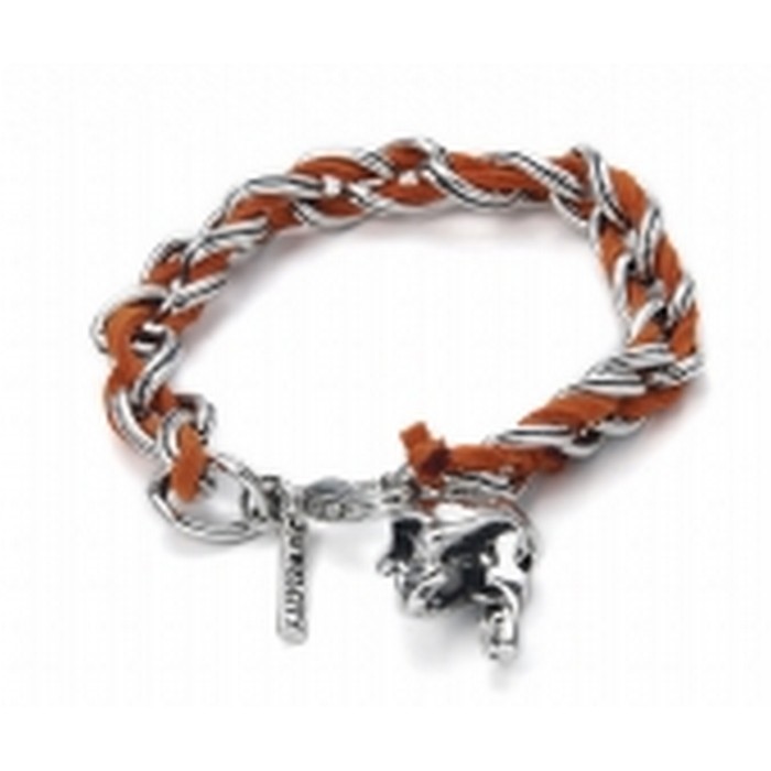 Skull charm bracelet orange